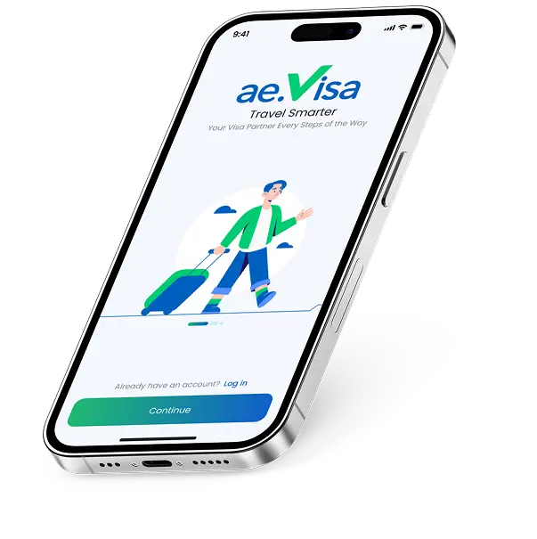 ae.visa app screenshot on phone